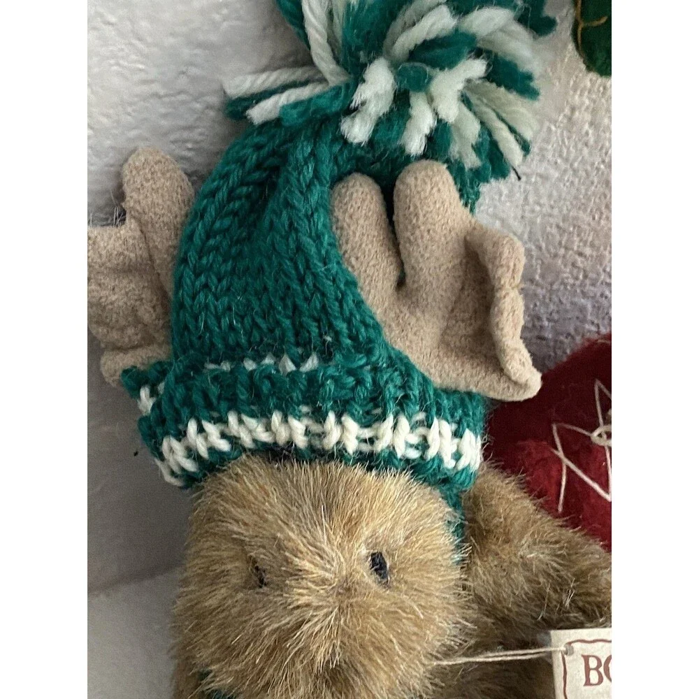 Vintage 80s Boyds Bear  Mini Moose Lil' Chrismoose Stuffed Toy 9